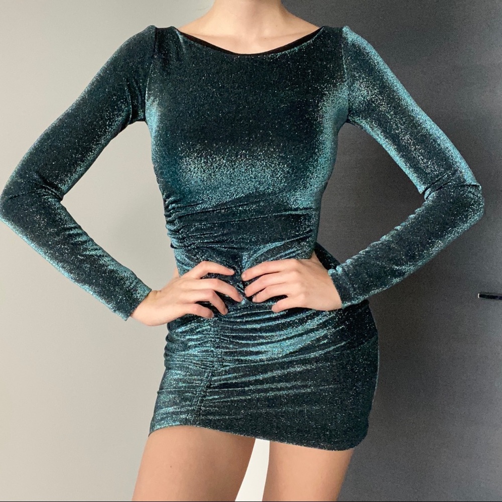 ⭐️ House of CB Green Sparkle Anoushka Dress